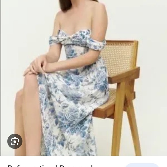 REFORMATION Violet Dress in Pompadour Print 0 - Picture 2 of 3